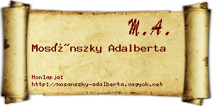 Mosánszky Adalberta névjegykártya
